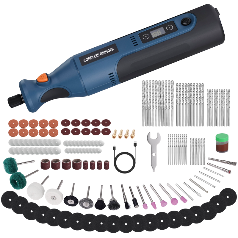 Mini perceuse-meuleuse sans fil 179 accessoires - vue d'ensemble