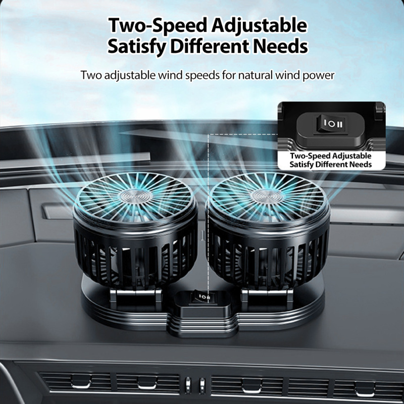 Ventilateur USB double tête Irovami - vue complète