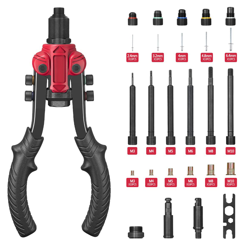 Riveteuse 3 en 1 pour écrous-rivets et rivets aveugles - détail