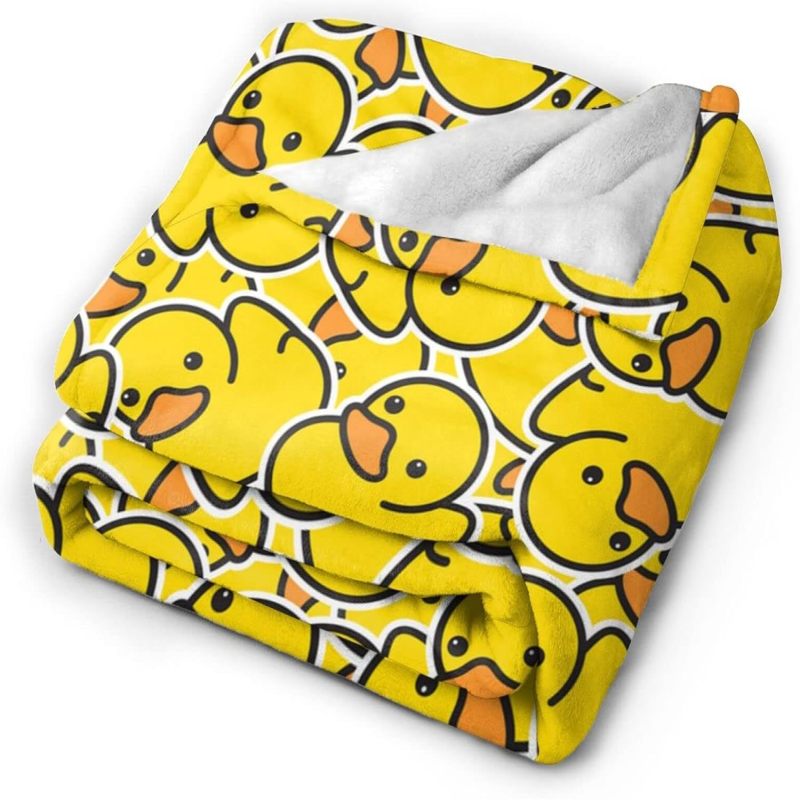 Plaid en flanelle imprimé petit canard pour toutes saisons