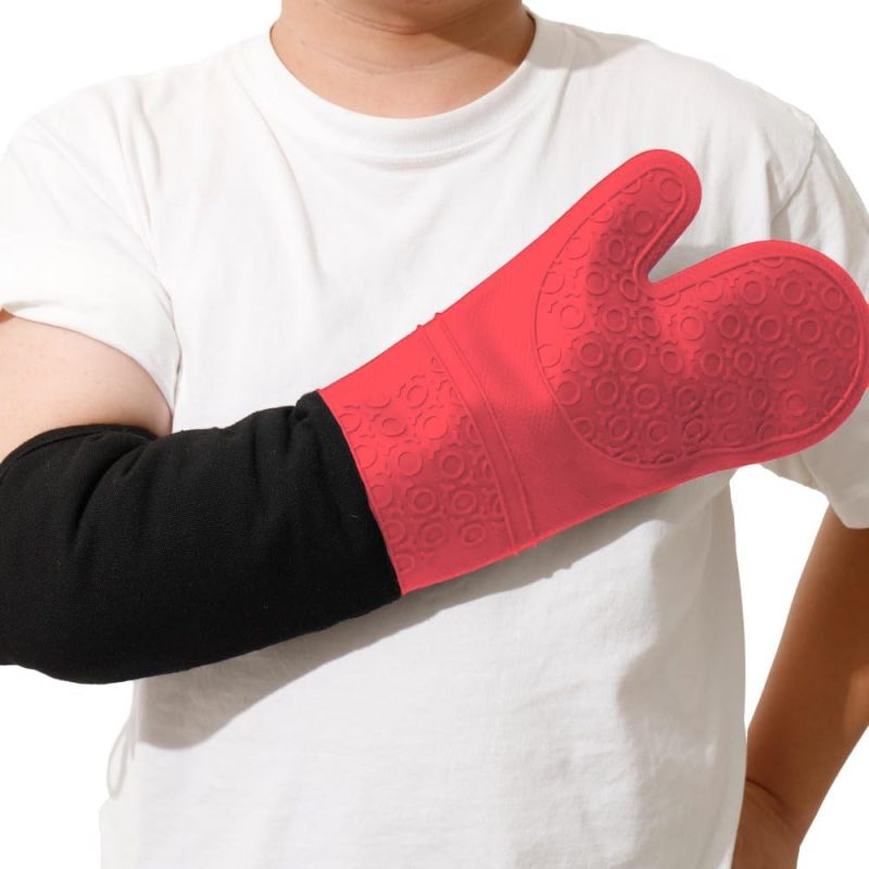 Guantes de silicona resistentes al calor de manga larga Irovami, paquete de 2, descripción general