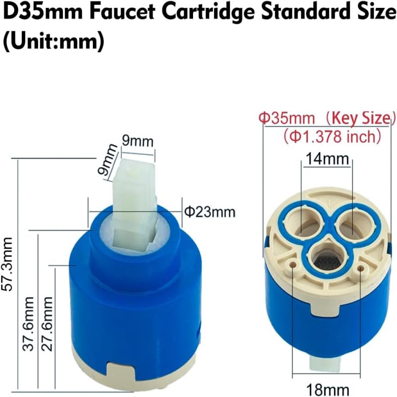 Cartouche céramique 35mm - Dimensions précises : 35mm, 37.6mm, 27.6mm, 23mm, 18mm, 9mm